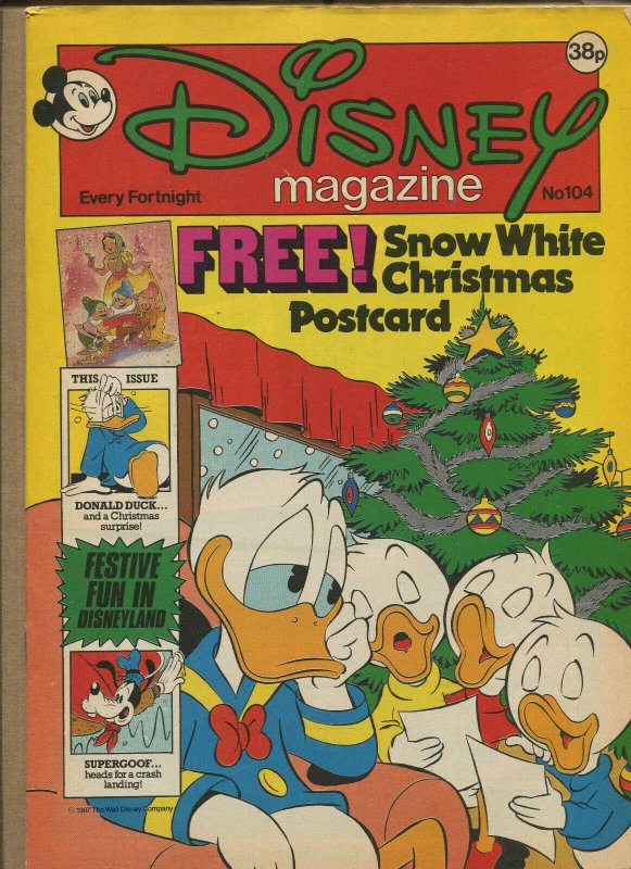 DISNEY MAGAZINE #104 (1987) - INCLUDES SNOW WHITE POSTCARD! - (Grade VF-) WH