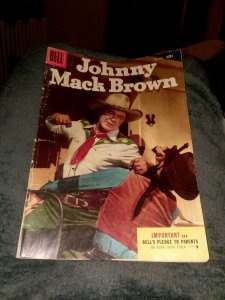 JOHNNY MACK BROWN #645 dell four color comics 1955 golden age precode western