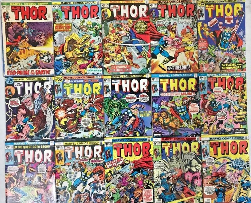 THOR#202-292 FN-VF LOT 1972-78 (30 BOOKS) MARVEL BRONZE AGE COMICS