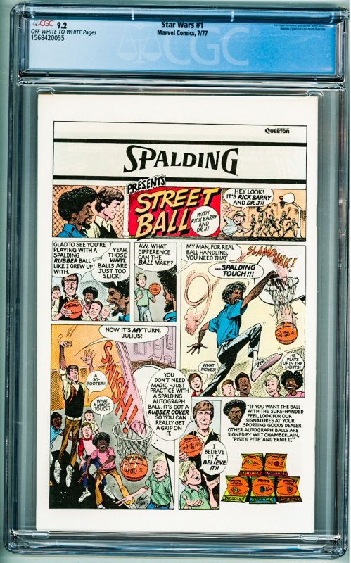 Star Wars #1 (1977) CGC 9.2! OWW Pages!