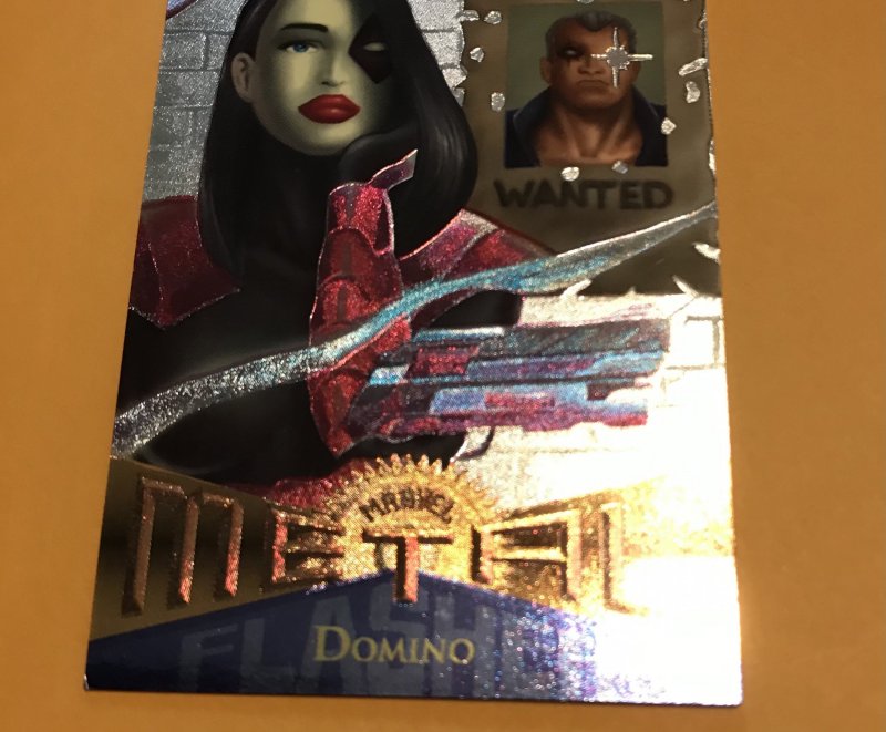 DOMINO #93 Power Grid Silver Parallel card : 1995 Fleer Marvel Metal, scarce