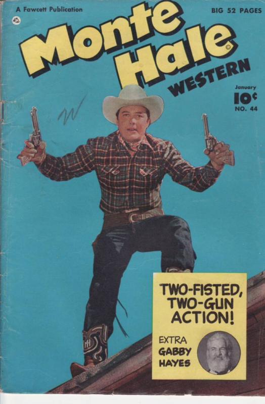 MONTE HALE WESTERN #44 GABBY HAYES PHOTO COVER 1950 VG/FN