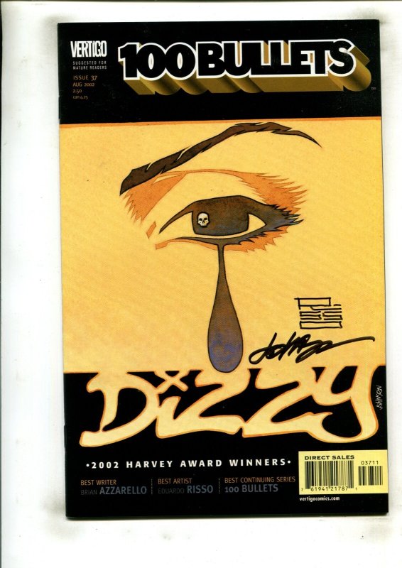 100 BULLETS #37 (9.2) SIGNED BY EDUARDO RISSO & DAVE JOHNSON!! 2002