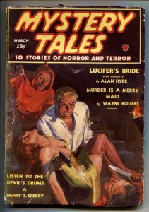 Mystery Tales Pulp March 1938- Lucifer's Bride- rare Marvel/Timely