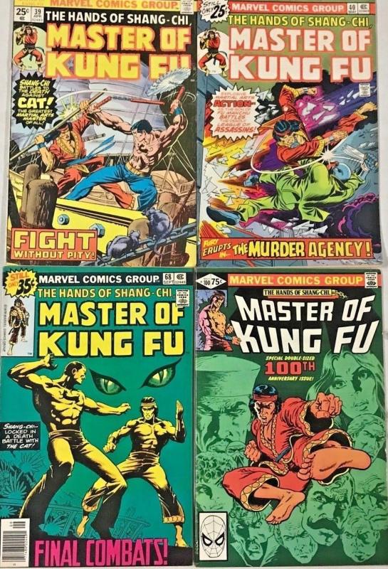 MASTER OF KUNG FU#20-100 VG-VF LOT 1974 (19 BOOKS) MARVEL BRONZE AGE COMICS