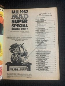 1982 Fall MAD SUPER SPECIAL Magazine #40 VG 4.0 Look at Madison Avenue 92pgs