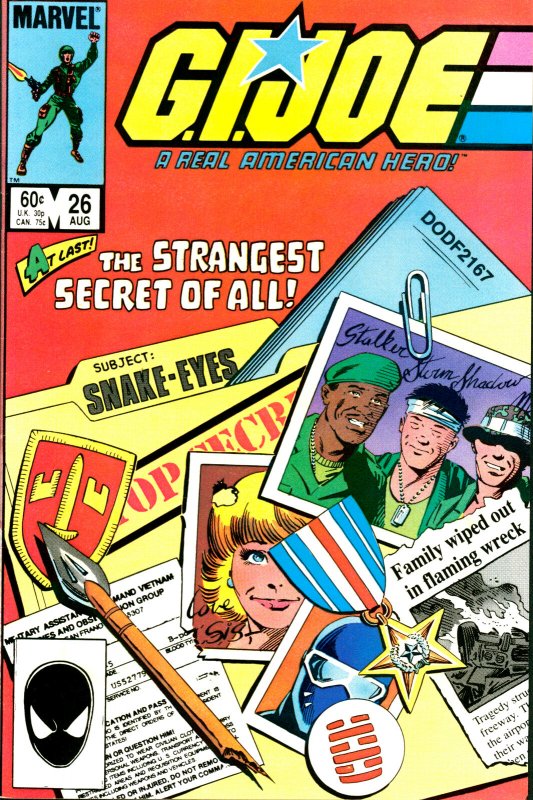 G.I. Joe #26 Marvel Comics 1984 VF Origin of Snake Eyes