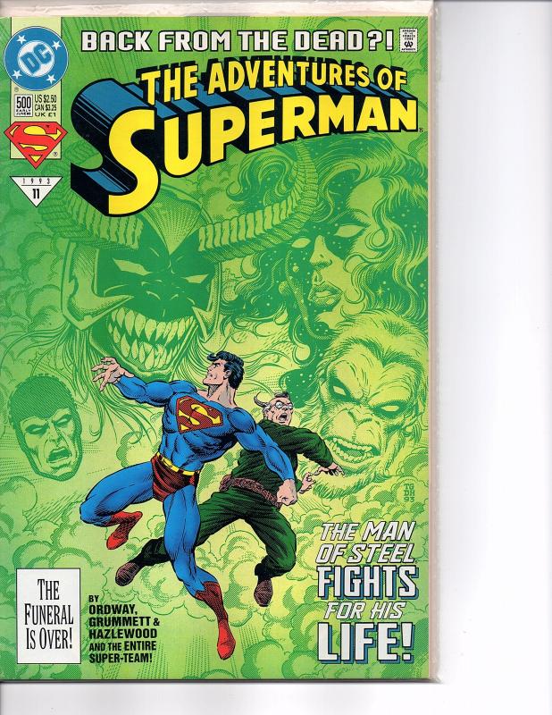 Dc Comics Adventures of Superman #500 Collectors Set White bagged & Newsstand
