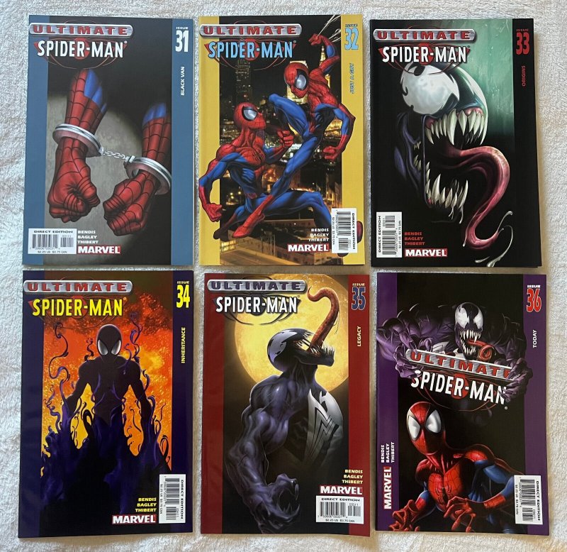 Ultimate Spider-Man LOT #31-36 - 1st. Cover App. Ultimate Venom. (9.0/9.2) 2003