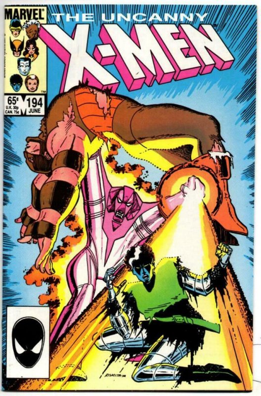 X-MEN #194, VF/NM, Wolverine, Chris Claremont, Uncanny, Juggernaut, Romita 