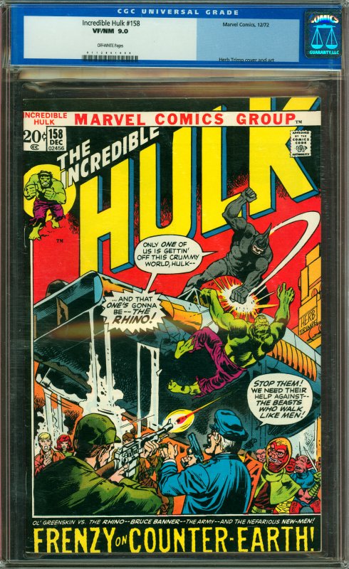 Incredible Hulk #158 CGC Graded 9.0