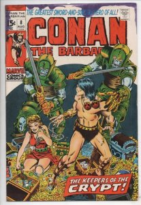 CONAN the BARBARIAN #8, VG/FN, the Barbarian, Crypt Keepers, Barry Smith, 1971