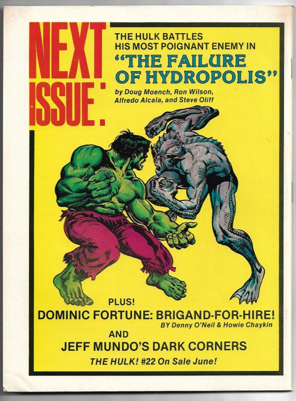 Hulk! #21 Magazine (1980) FN-VF