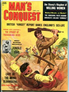 Man's Conquest Magazine June 1958- Lobotomy- Last of the Moro Bloodbaths