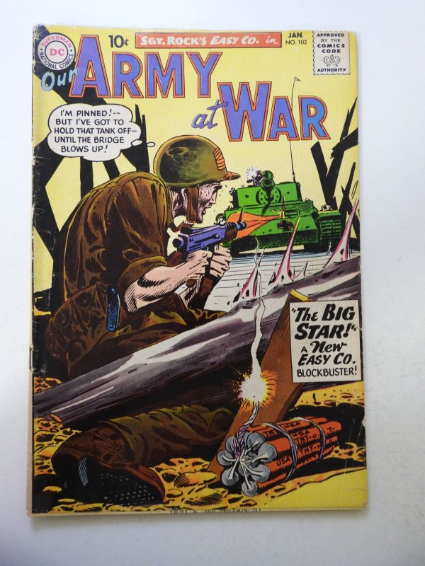 Our Army at War #102 (1961) VG Condition moisture stains bc