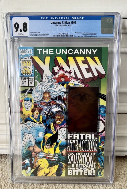 UNCANNY X-MEN #304 CGC 9.8 MAGNETO COLOSSUS LEAVES X-MEN HOLOGRAM COVER