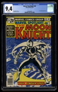 Marvel Spotlight #28 CGC NM 9.4 White Pages 1st Solo Moon Knight!