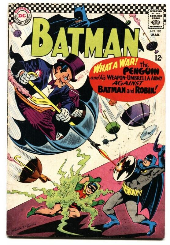 BATMAN #190 Penguin issue VG DC COMICS comic book 1967