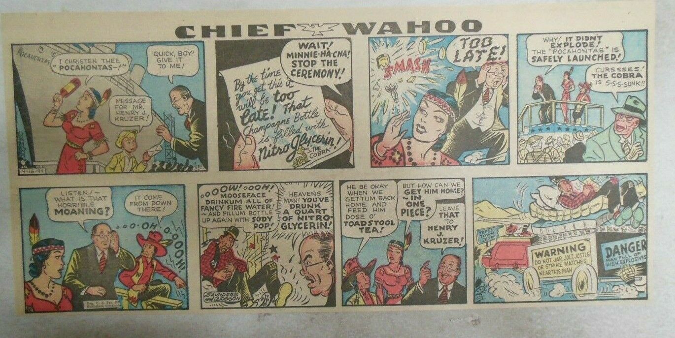 Big Chief Wahoo Sunday Page by Saunders from 5/21/1944 Size: 7.5 x
