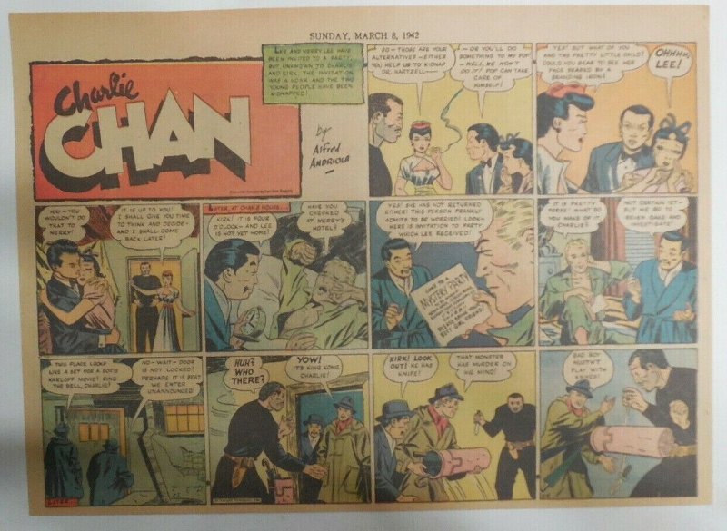 Charlie Chan by Alfred Andriola from 3/8/1942 Half Page Size! 11 x 15 Inches