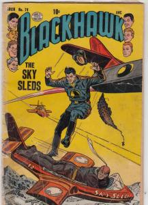 Blackhawk #74 (Mar-54) FR/GD Low-Grade Black Hawk, Chop Chop, Olaf, Pierre,Ch...