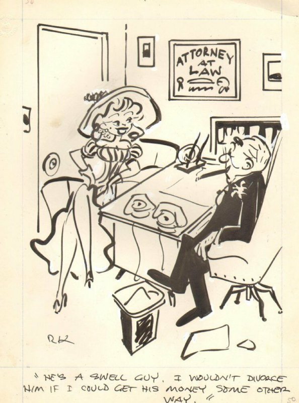 Sexy Babe At Law Office Art By Reamer Keller Comic Collectibles Original Art Hipcomic