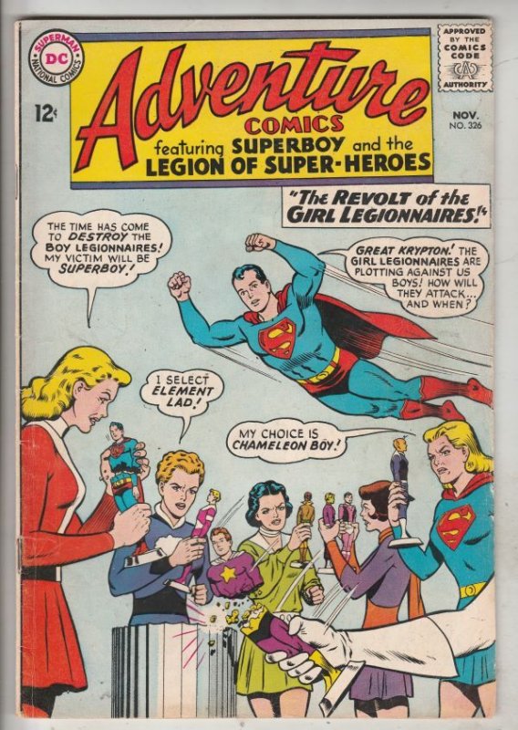 Adventure Comics #326 (Nov-64) FN/VF Mid-High-Grade Legion of Super-Heroes, S...