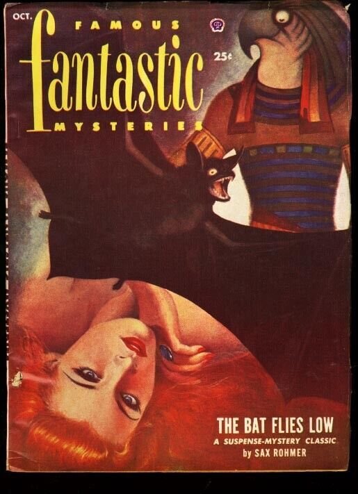 FAMOUS FANTASTIC MYSTERIES 1952 OCT-VIRGIL FINALY-PULP FN/VF