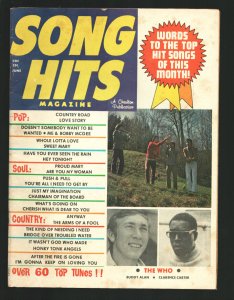 Song Hits 6/1971-Charlton-The Who-Clarence Carter-Buddy Alan-Song lyrics-phot...