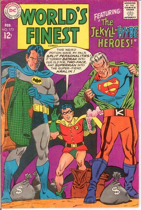 WORLDS FINEST 173 F+   February 1968  1st SA CLAYFACE COMICS BOOK