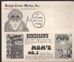 Krupp Comic Works, Inc. Mail Order Catalog 1973-Home Grown Funnies-Projunius-...