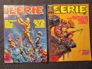 1981 EERIE Warren Magazine #120 FVF #121 VF- LOT of 2 Basil Gogos - Vaughn Bode