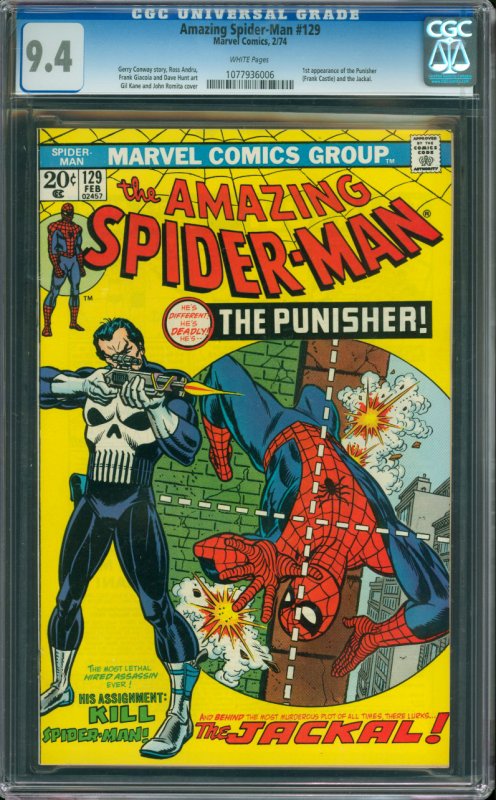 The Amazing Spider-Man #129 CGC Graded 9.4 1st appearance of the Punisher (Fr...