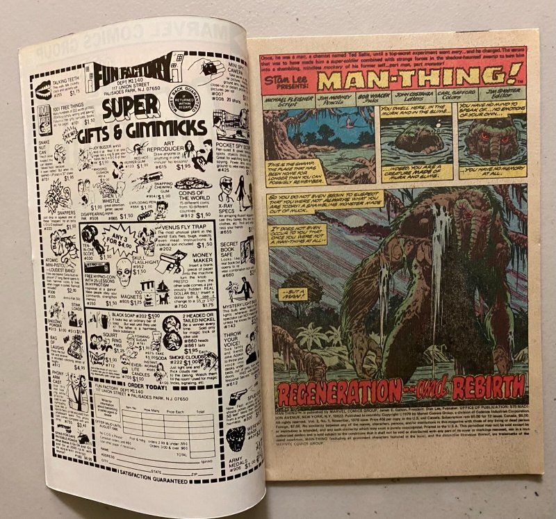 Man-Thing #1 direct 6.0 (1979)