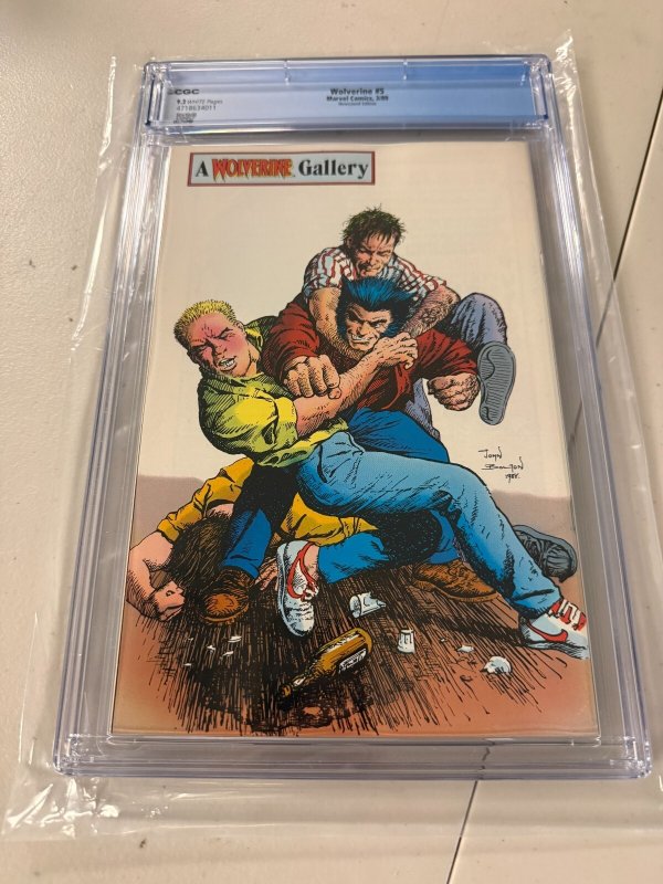 Wolverine # 5 CGC Graded 9.2 Marvel Comic Book 1989 John Bolton Back Cover JH34