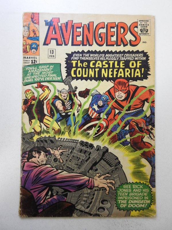 The Avengers #13 (1965) GD/VG Cond 1 in cumulative spine split, moisture stain
