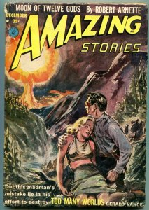 Amazing Stories Pulp December 1952- Too Many Worlds- Moon of 12 Gods