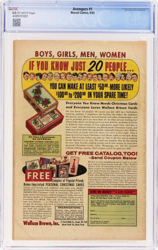 The Avengers #1 (Marvel 1963) [CGC 3.5] Debut Issue! ? Avengers Origin 1st App