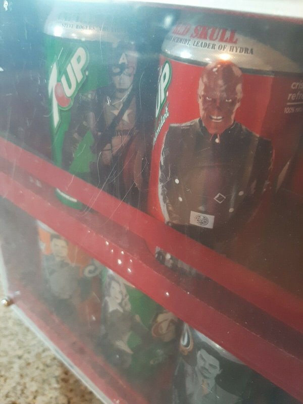 Captain America First Avengers Advertisement Promo Soda Display Case Marvel 7UP 