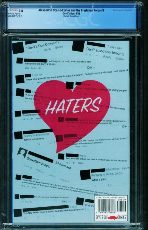 Alexandria Ocasio-Cortez & Freshman Force #1 CGC 9.8 2ND PRINT - comic book 2...