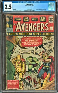 The Avengers #1 (1963) - CGC Graded 2.5 - 1st Issue & Origin!