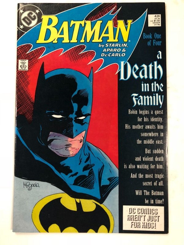 BATMAN 426 (December 1988) VF Death in the Family part 1 - classic story line