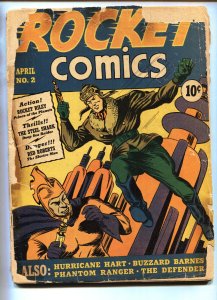 ROCKET COMICS #2 1940 - RARE Hillman - Golden-Age comic book