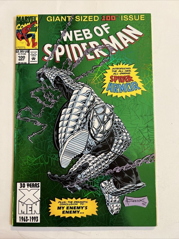 4 Web of Spider-Man #80 96 98 100 Foil Cover Iron Spider-Man Suit Marvel Comics 