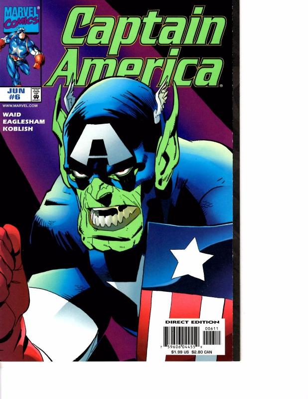 Lot Of 2 Captain America Marvel Comic Book #5 6  AH4