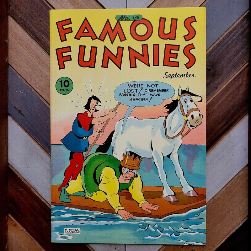 FAMOUS FUNNIES #134 Sharp VF+ (1945) SCARCE Golden Age HIGH GRADE Pre-Code