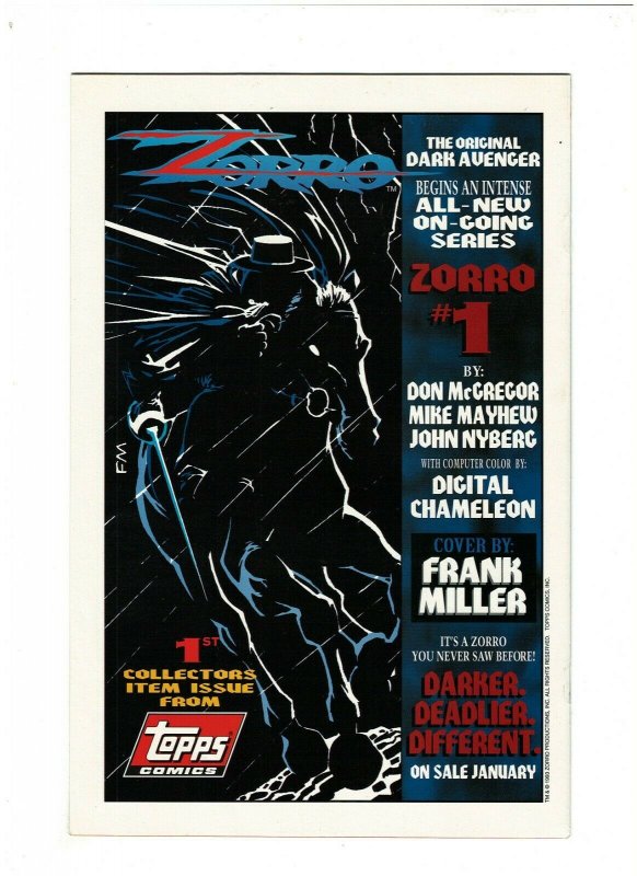 Zorro #0 VF/NM 9.0 Topps Comics 1993 Mike Mayhew 