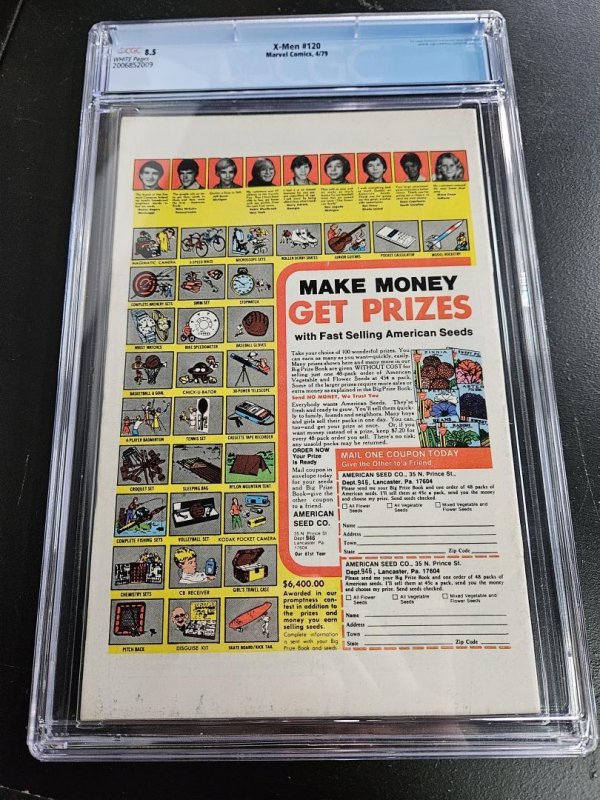 Uncanny X-Men #120, CGC 8.5  1st Alpha Flight Cameo Marvel Comics, 1979