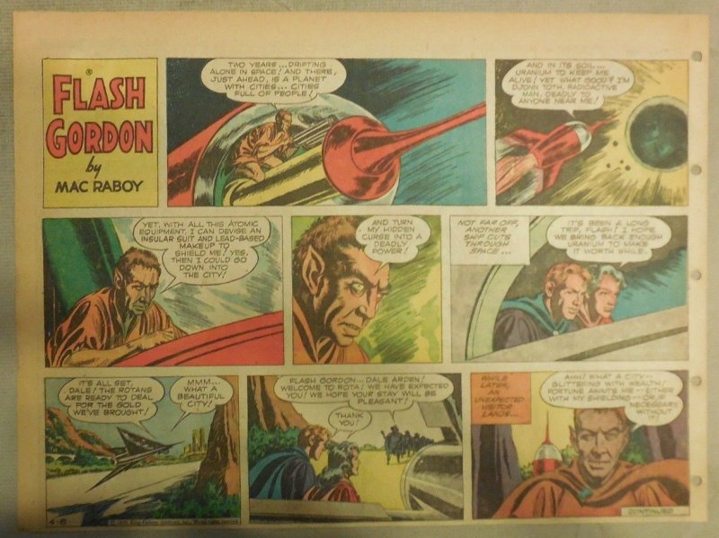 Flash Gordon Sunday Page by Mac Raboy from 4/8/1956 Half Page Size 