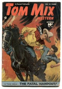 Tom Mix #21 1949-Fawcett-Norman Saunders cover- VG